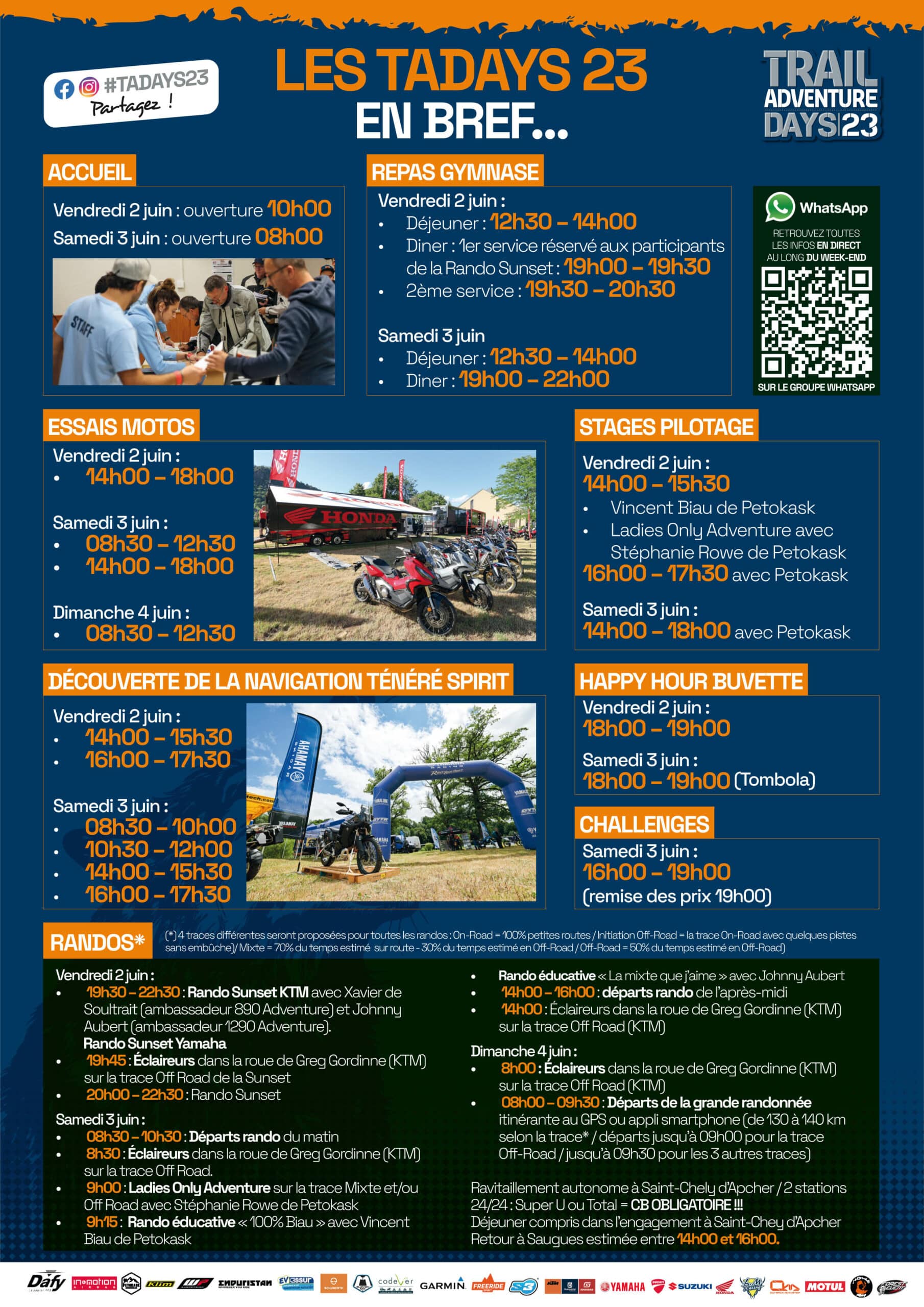 Prgogramme des Trail Adventure Days 2023